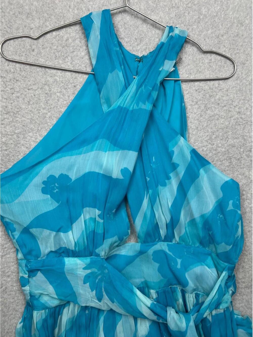 Ramy Brook Womens Zoya Chiffon Maxi Gown Dress 8 FLowy Feminine Boho Classy - Picture 3 of 16